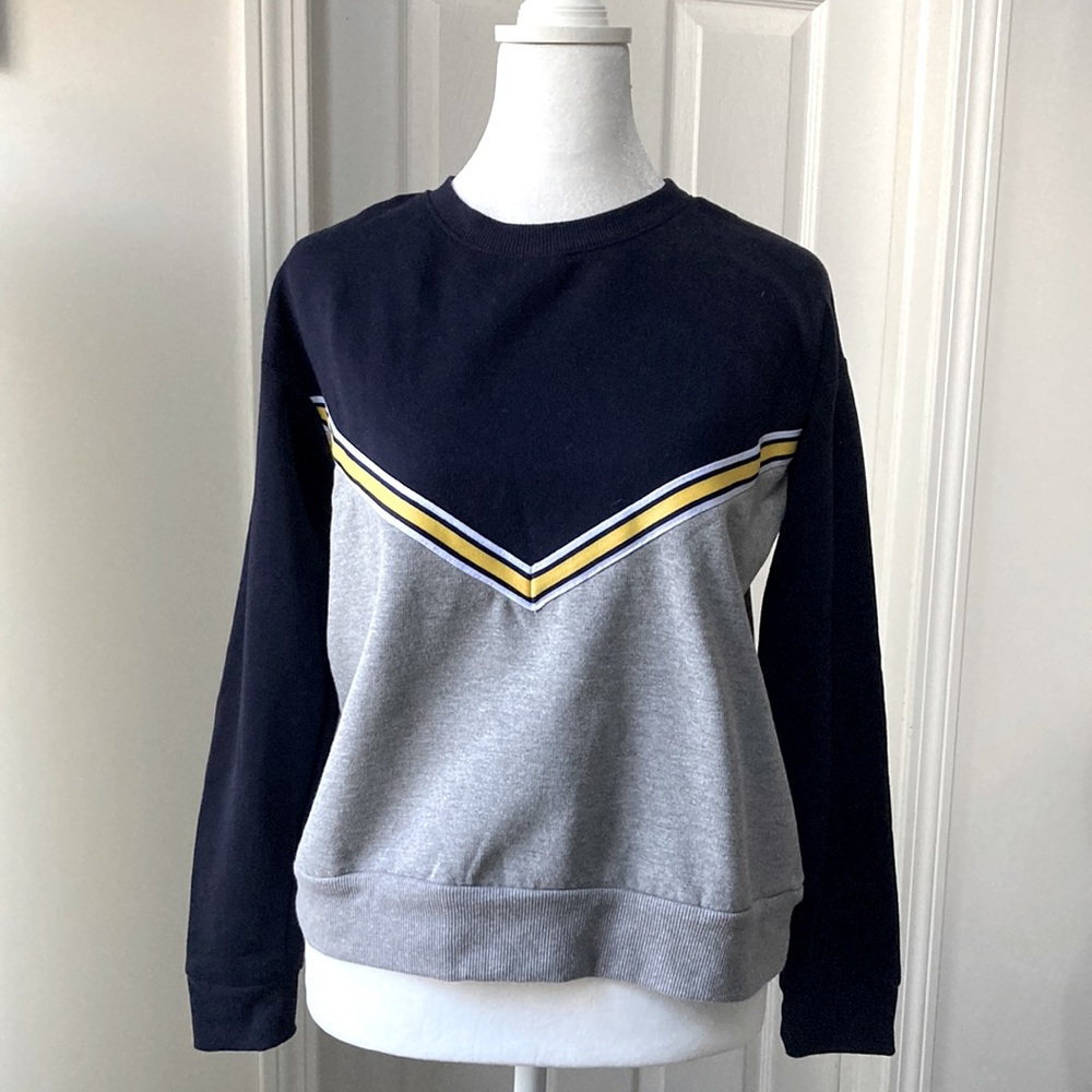 Women’s Navy & Gray Sweatshirt, Size S